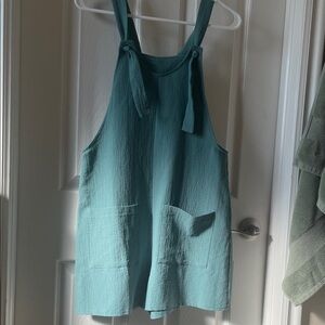 Teal Sleeveless Tie-Strap Top size 2 xs 34